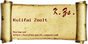 Kulifai Zsolt névjegykártya